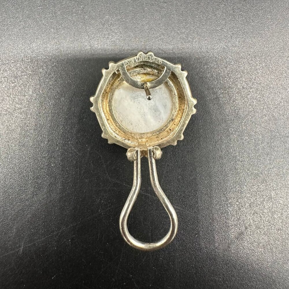 Vintage Sterling Silver 925 Faux Pearl Moonstone Earrings Lever Back Western - Picture 4 of 8
